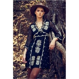 Verb by‎ Pallavi Singhee Black Embroidered Dress